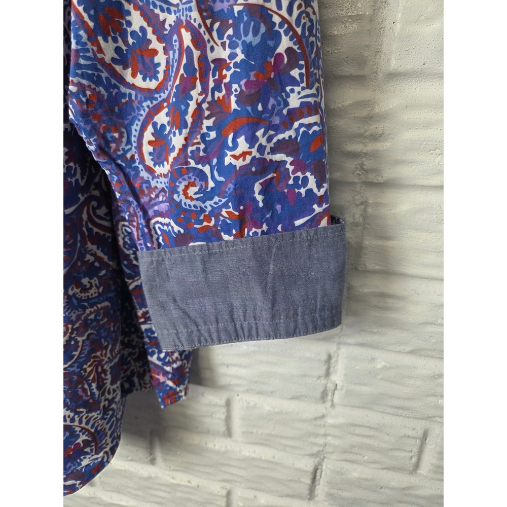NWT Cremieux Premium Denim Mens 3XB Shirt Multi Color Paisley Artsy Stretch - Picture 5 of 9